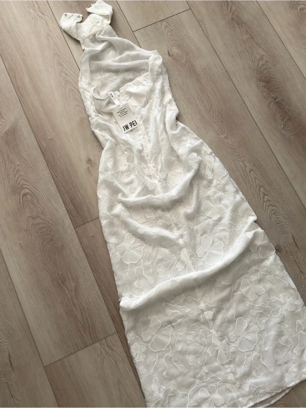 JW PEI Uliana White Floral Lace Halterneck Maxi Dress - White - Picture 5 of 8